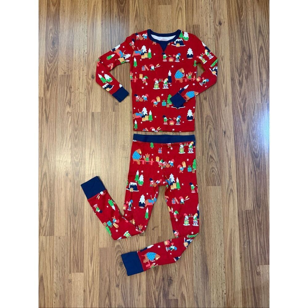 Wondershop Kids' Christmas Elf Long Sleeve Cotton Pajama Set Multicolor Size 8